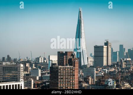 Vue sur la ville de Londres au Shard Banque D'Images