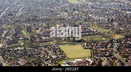 Vue aérienne de l'hôpital général du district de Macclesfield Banque D'Images