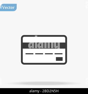 Carte de crédit, carte de crédit, vecteur de l'icône dans un style plat isolé sur fond blanc. Droit de carte de crédit, carte de crédit illustration icône Illustration de Vecteur