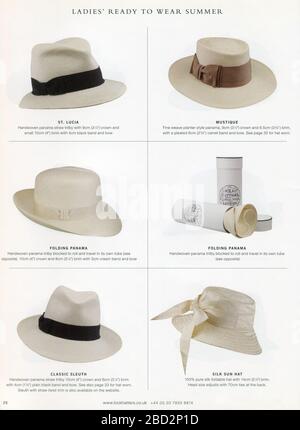 Catalogue Hats J. Lock & Co., publié pour la première fois au Royaume-Uni. Banque D'Images