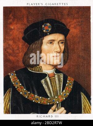 RICHARD III D'ANGLETERRE (1452-1485) sur une carte de cigarette de 1935 Banque D'Images