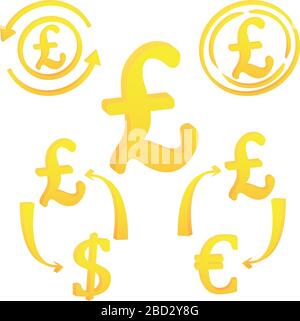 Icône représentant une devise britannique de la livre anglaise Illustration de Vecteur
