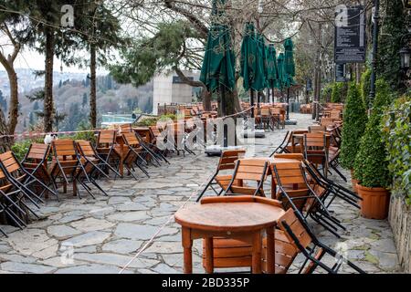 Vue imprenable sur la célèbre colline Pierre Loti à Eyup, Istanbul. Banque D'Images