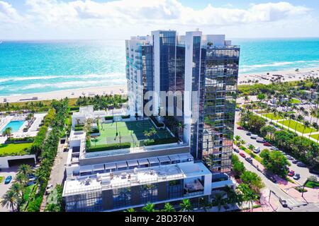 Plage de Miami Beach et plage de fort Lauderdale fermées en raison du coronavirus COVID-19 Banque D'Images