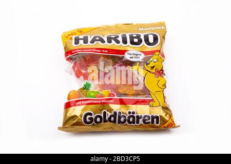 HUETTENBERG, ALLEMAGNE - 2020-02 25 Sweets de Product Shot HARIBO isolés sur blanc Banque D'Images