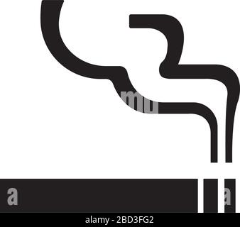 icône de la cigarette, du tabac, de la zone fumeurs / symbole d'information publique Illustration de Vecteur
