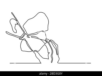 Un masque médical à dessin en ligne continu. Concept de virus corona. Banque D'Images