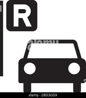 icône de location de voiture / symbole d'information publique Illustration de Vecteur