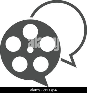 Bulle parler avec le logo de bobine de film et l'icône de jeu Illustration de Vecteur