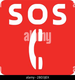 Symbole de sécurité publique (pictogramme) / téléphone d'urgence Illustration de Vecteur