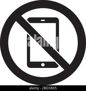 Panneau d'interdiction (pictogramme) / ne pas utiliser de téléphones portables Illustration de Vecteur