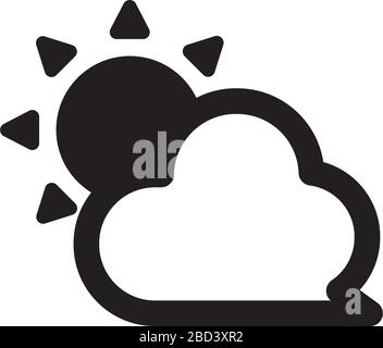 Illustration vectorielle d'icône météo ( soleil et nuage ) Illustration de Vecteur