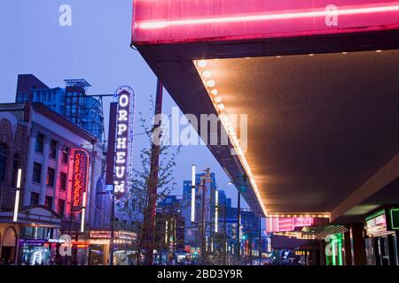 Orpheum Theatre, rue Granville, Vancouver (Colombie-Britannique), Canada, Amérique du Nord Banque D'Images