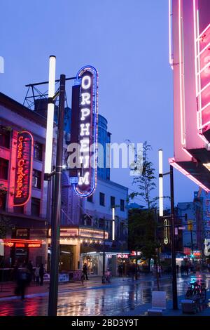 Orpheum Theatre, rue Granville, Vancouver (Colombie-Britannique), Canada, Amérique du Nord Banque D'Images