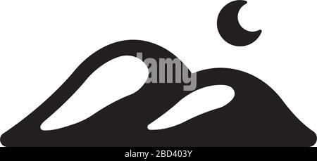 dune, dunes, icône de montagne Illustration de Vecteur