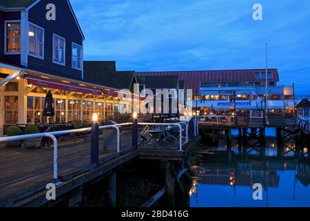 Boardwalk, village de pêche de Steveston, Richmond, Vancouver, Colombie-Britannique, Canada Banque D'Images