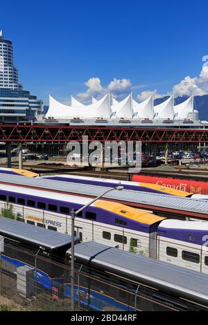 La gare, au bord de la ville de Vancouver, Colombie-Britannique, Canada, USA Banque D'Images