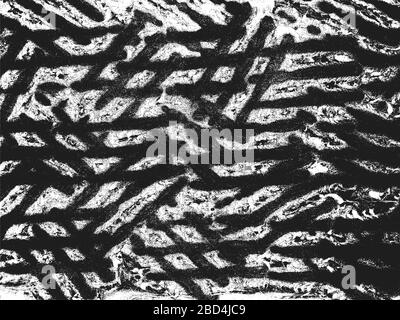 Détresse ancienne texture de plaque vectorielle métallique épluchée et épluchée, avec trous. Illustration EPS8. Fond gris noir et blanc. Illustration de Vecteur