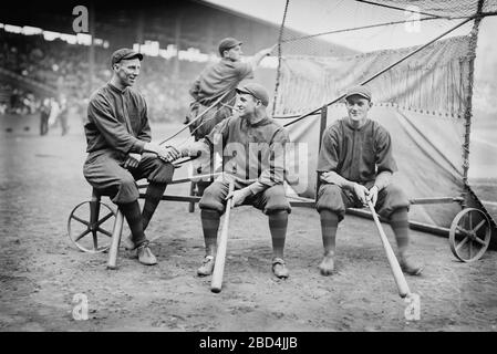 Hank Gowdy, Lefty Tyler, Joey Connolly, Boston NL CA. 1914 Banque D'Images