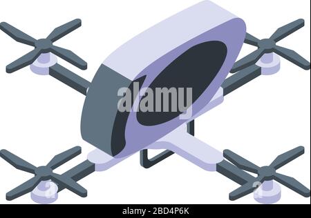 Icône de taxi sans pilote, style isométrique Illustration de Vecteur
