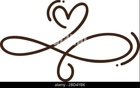 Logo d'amour du coeur avec le signe Infinity. Élément de développement pour carte Valentin. Logo de l'illustration vectorielle. Mariage romantique symbole. Modèle pour t Illustration de Vecteur