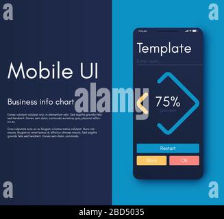 Interface infographie des applications mobiles. Conception de l'interface utilisateur, illustration vectorielle. Infographies pour les applications Web et mobiles Illustration de Vecteur