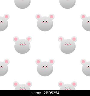 Mignonne souris Kawaii, rat. Motif animal sans coutures. Illustration vectorielle Illustration de Vecteur