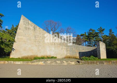 Le Monument aux Patriots du mémorial de Rijeka, un mémorial de guerre de l'époque de la Yougoslavie dans une banlieue de la ville croate de Rijeka à Primorje-Gorski Kotar Banque D'Images