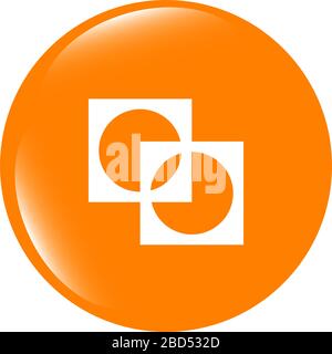 Icône Apps. abstract signe sur le bouton web isolated on white Banque D'Images