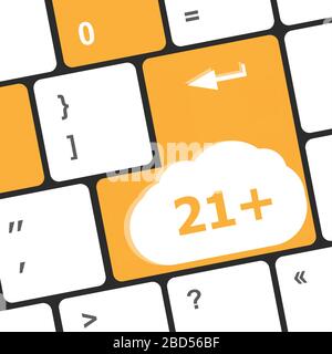 21 Bouton plus sur les touches du clavier de l'ordinateur Banque D'Images