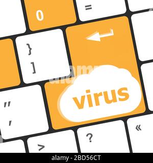 Bouton de virus sur clavier d'ordinateur - il concept Banque D'Images