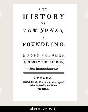Henry Fielding l'histoire de Tom Jones Page de titre actualisée et réinitialisée Banque D'Images