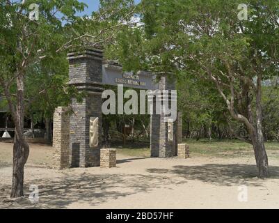 forêt de dh Tamarind KOMODO ISLAND INDONÉSIE entrée au parc national de Komodo site classé au patrimoine mondial de l'UNESCO Banque D'Images