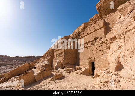 Tombeaux historiques de Nabatéan à Al Bad, Arabie Saoudite Banque D'Images