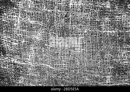 Texture vectorielle de grunge de détresse de tissu, sac, sac, sac, sac, toile à dos, ensachage, empilage. Fond noir et blanc. Illustration de l'EPS 8 Illustration de Vecteur