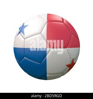 Ballon de football dans des couleurs de drapeau isolées sur fond blanc. Panama. Image 3D Banque D'Images
