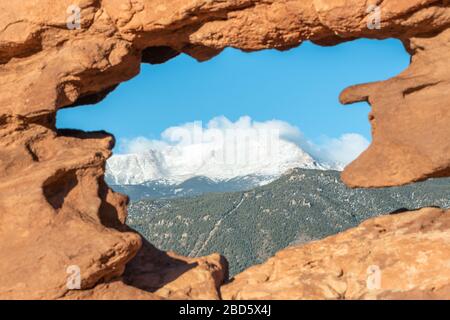 Colorado Springs, Colorado, États-Unis paysage avec Pikes Peak. Banque D'Images