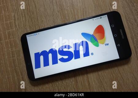 Logo MSN affiché sur le smartphone Banque D'Images