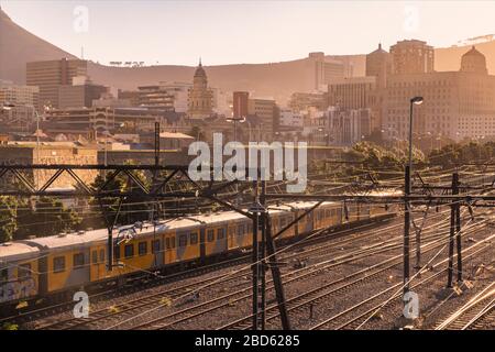 Le Cap Afrique du Sud : centre-ville au coucher du soleil Banque D'Images