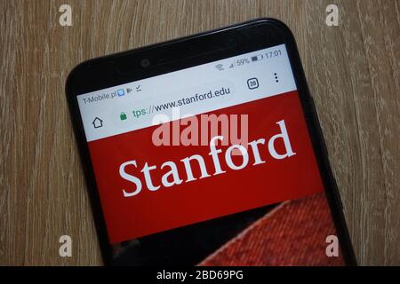 Site Web de l'Université de Stanford (www.stanford.edu) affiché sur le smartphone Banque D'Images