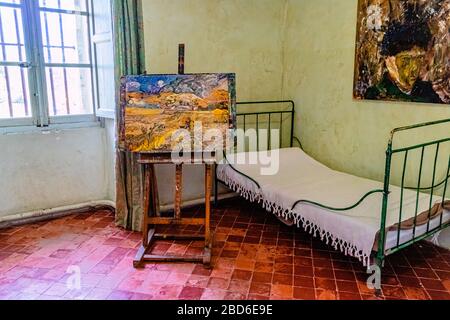 L'ancienne chambre de l'artiste Vincent Van Gogh à l'asile Saint-Paul, Saint-Rémy-de-Provence, France. Printemps 2017. Banque D'Images