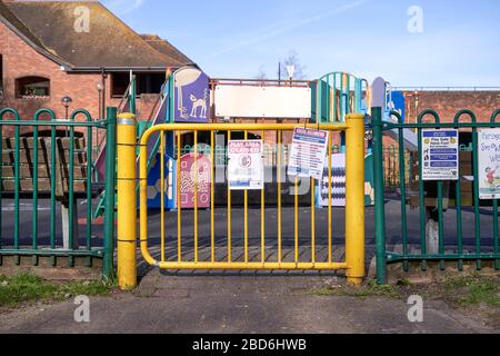 Aire de jeux pour enfants fermée à cause du Coronavirus Covid-19 Banque D'Images