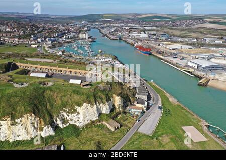 Drone image sur New Haven Beach East Sussex, Banque D'Images