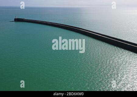 Drone image sur New Haven Beach East Sussex, Banque D'Images