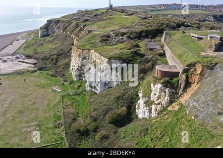 Drone image sur New Haven Beach East Sussex, Banque D'Images