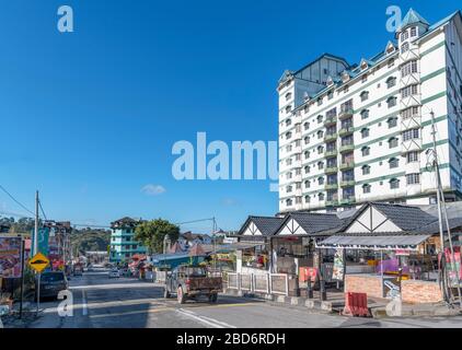 Le centre ville, Brinchang, Cameron Highlands, Malaisie Banque D'Images