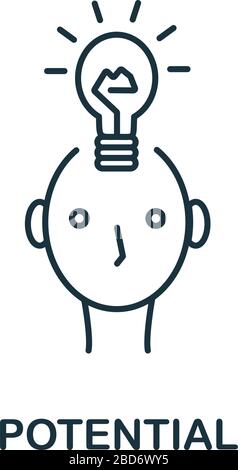 Icône potentiel. Symbole de style de ligne de la collection d'icônes de productivité. Élément créatif potentiel pour le logo, l'infographie, l'ux et l'interface utilisateur Illustration de Vecteur