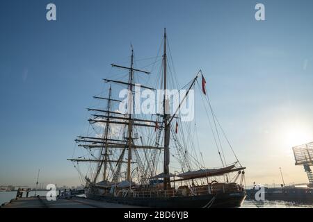 Melbourne Australie - 11 mars 2020 ; bateau de voile de plate-forme carrée historique amarré au quai de Williamstown. Banque D'Images