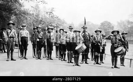 Groupe Bugle, scouts, début des années 1900 Banque D'Images