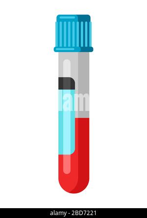 Illustration du tube à essai médical avec du sang. Illustration de Vecteur